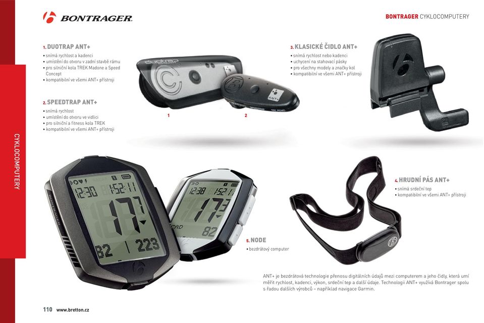 SPEEDTRAP ANT+ snímá rychlost umístění do otvoru ve vidlici pro silniční a fitness kola TREK kompatibilní ve všemi ANT+ přístroji 1 2 CYKLOCOMPUTERY 4.