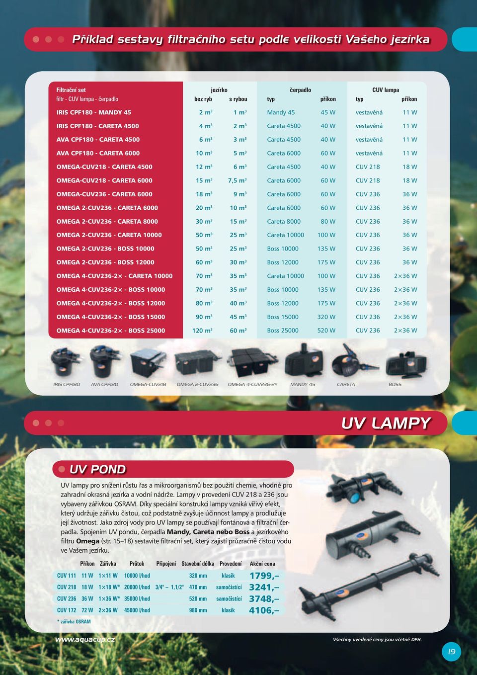 6000 10 m 3 5 m 3 Careta 6000 60 W vestavěná 11 W OMEGA-CUV218 - CARETA 4500 12 m 3 6 m 3 Careta 4500 40 W CUV 218 18 W OMEGA-CUV218 - CARETA 6000 15 m 3 7,5 m 3 Careta 6000 60 W CUV 218 18 W