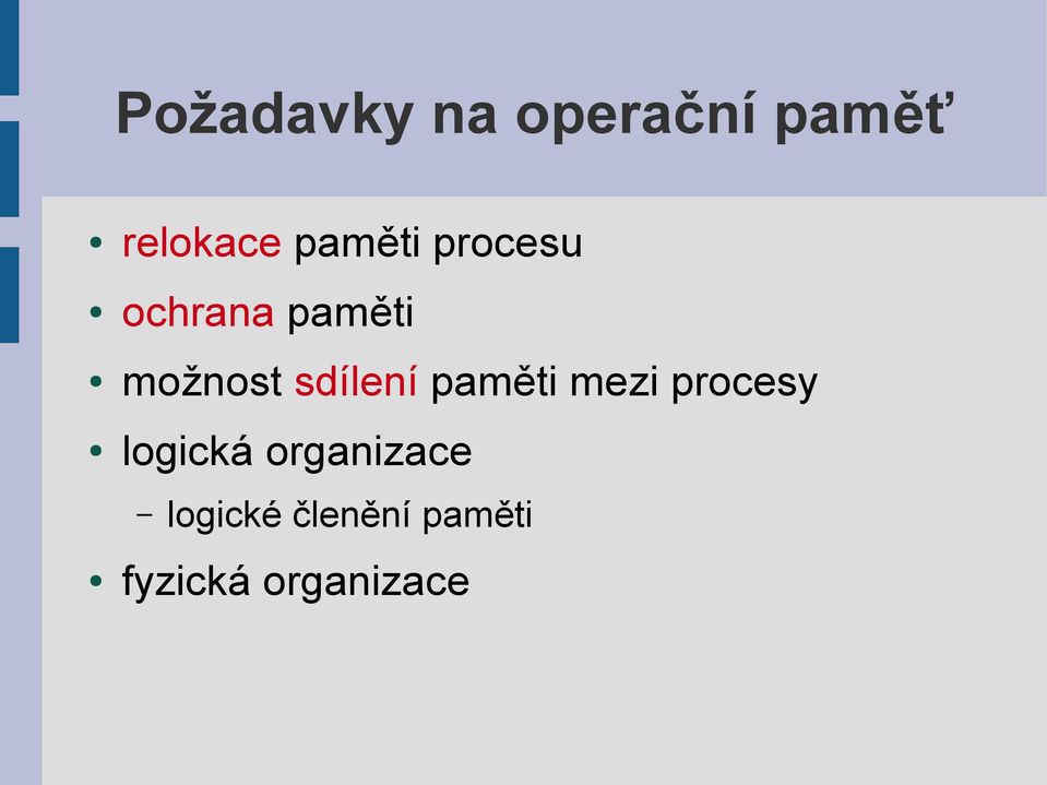 sdílení paměti mezi procesy logická