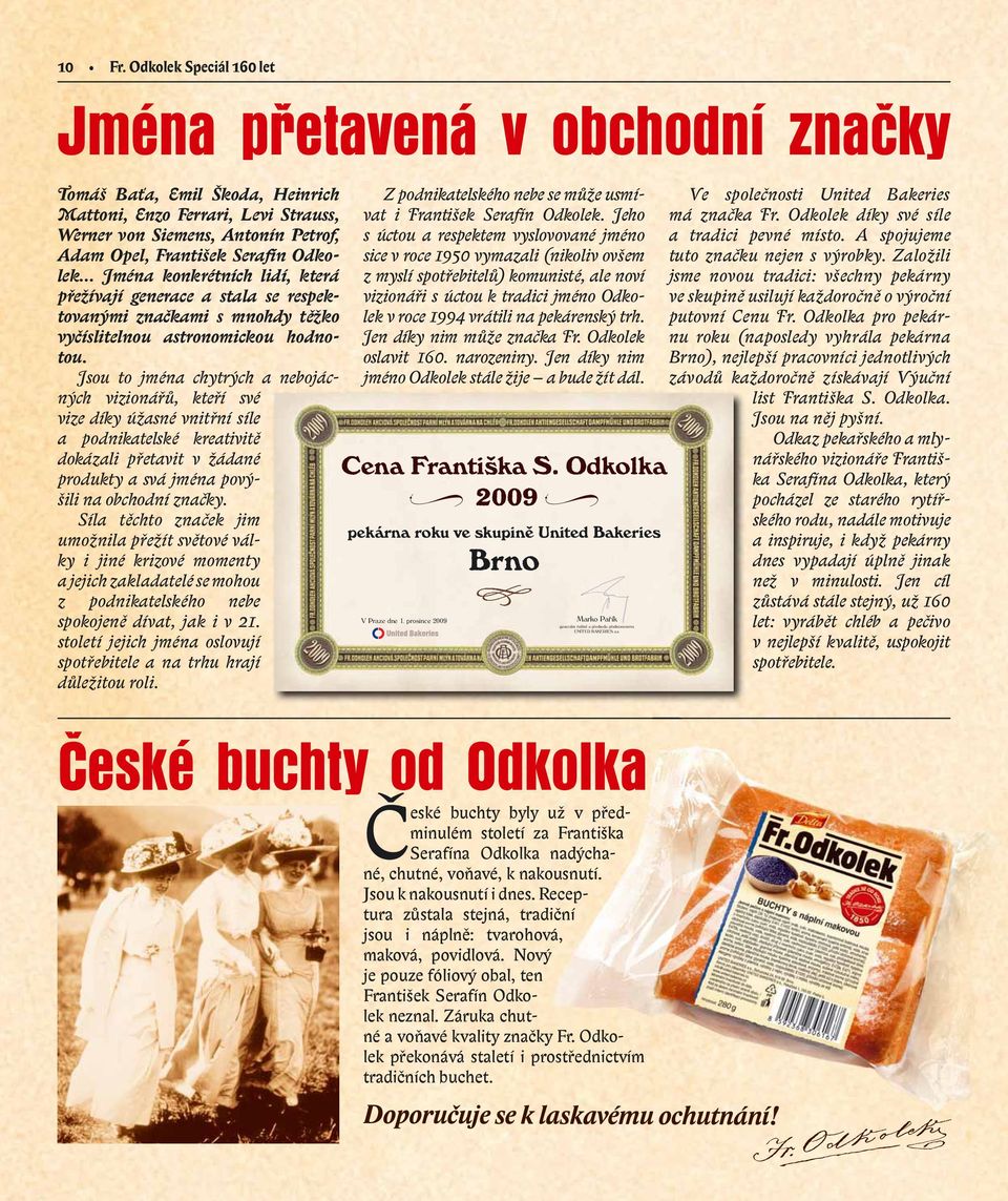 Odkolek Jména konkrétních lidí, která přežívají generace a stala se respektovanými značkami s mnohdy těžko vyčíslitelnou astronomickou hodnotou.