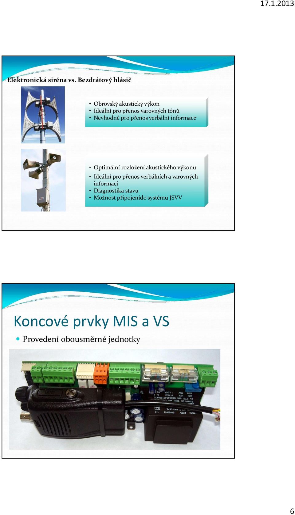 Nevhodné pro přenos verbální informace Optimální rozložení akustického výkonu