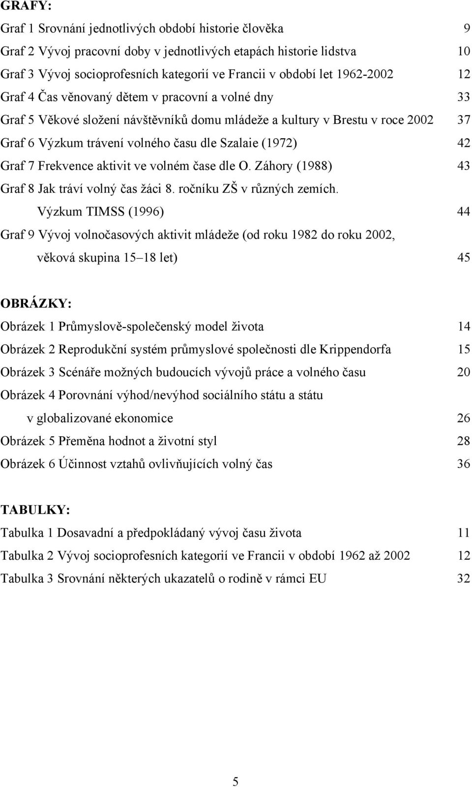 42 Graf 7 Frekvence aktivit ve volném čase dle O. Záhory (1988) 43 Graf 8 Jak tráví volný čas žáci 8. ročníku ZŠ v různých zemích.