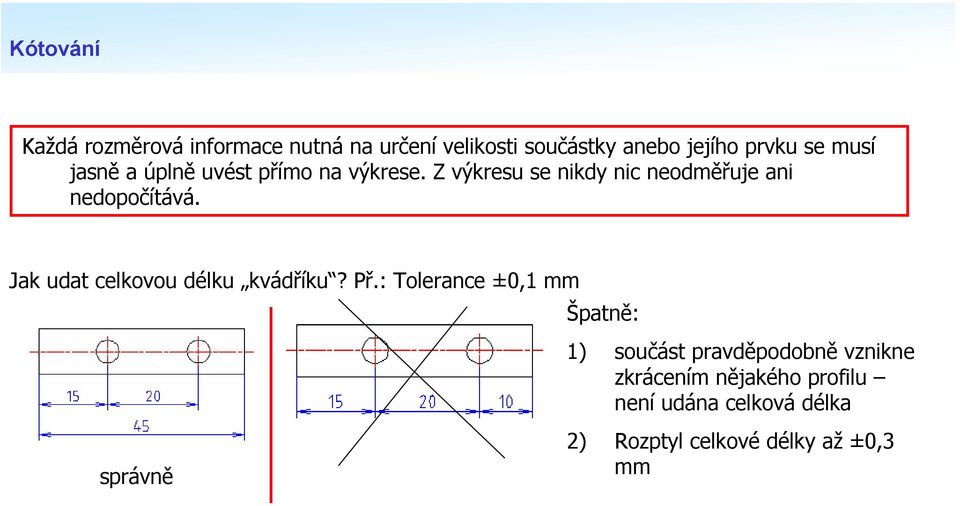 Jak udat celkovou délku kvádříku? Př.