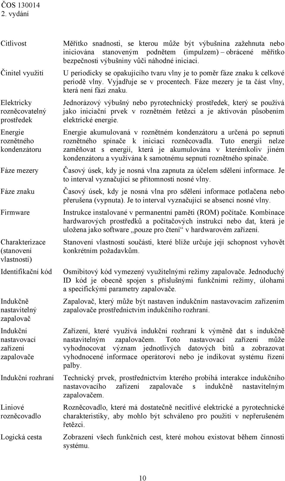 stanoveným podnětem (impulzem) obrácené měřítko bezpečnosti výbušniny vůči náhodné iniciaci. U periodicky se opakujícího tvaru vlny je to poměr fáze znaku k celkové periodě vlny.