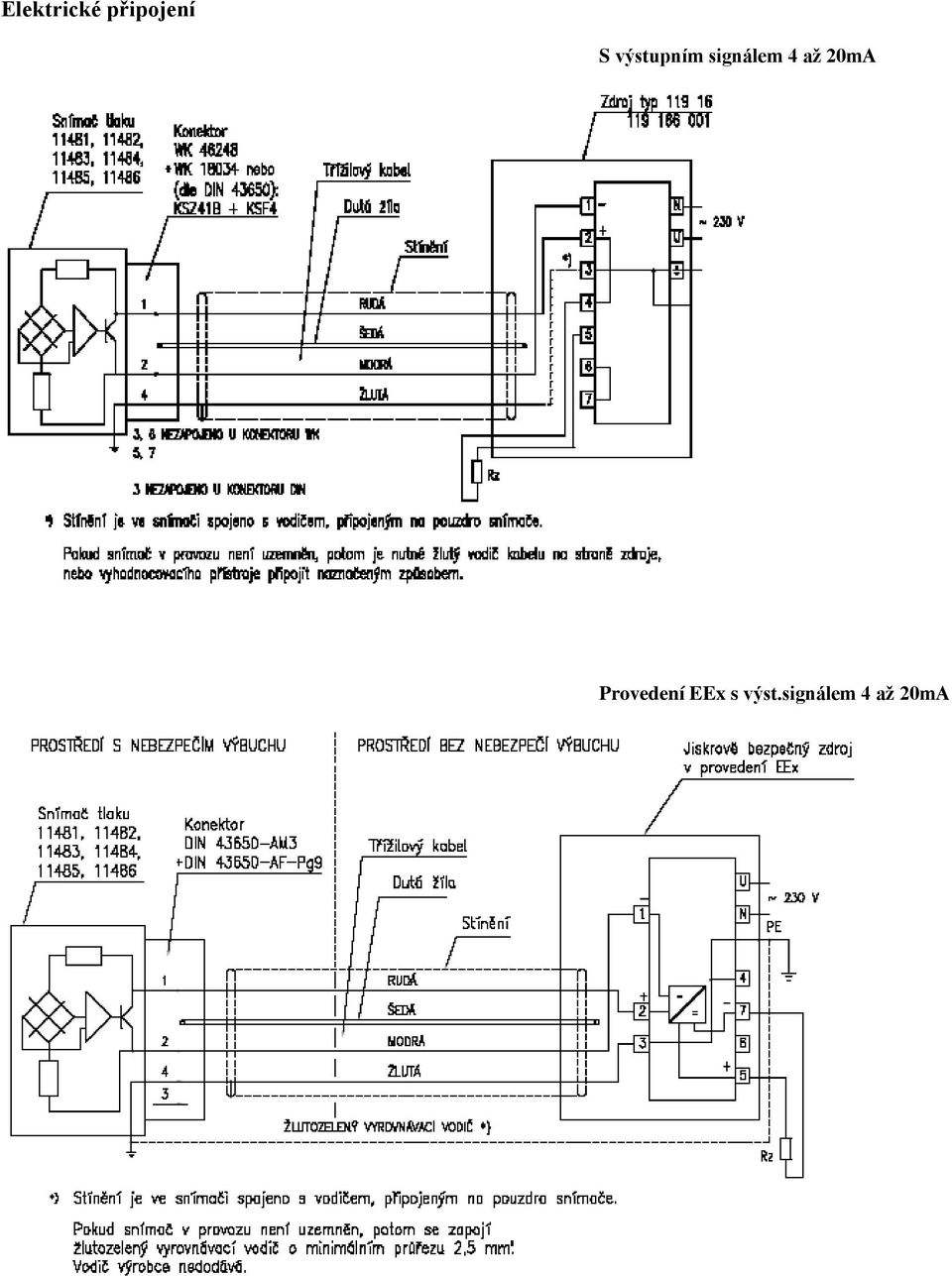 až 20mA Provedení EEx