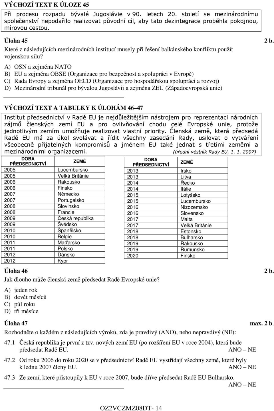 Které z následujících mezinárodních institucí musely při řešení balkánského konfliktu použít vojenskou sílu?