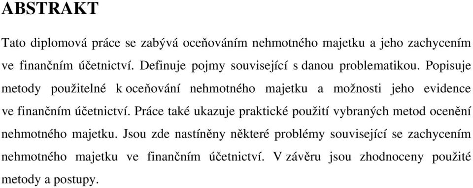 Popisuje metody použitelné k oceňování nehmotného majetku a možnosti jeho evidence ve finančním účetnictví.