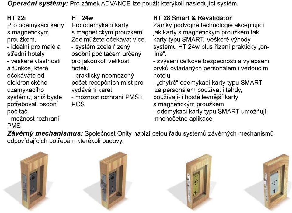 odemykací karty s magnetickým proužkem. Zde můžete očekávat více.