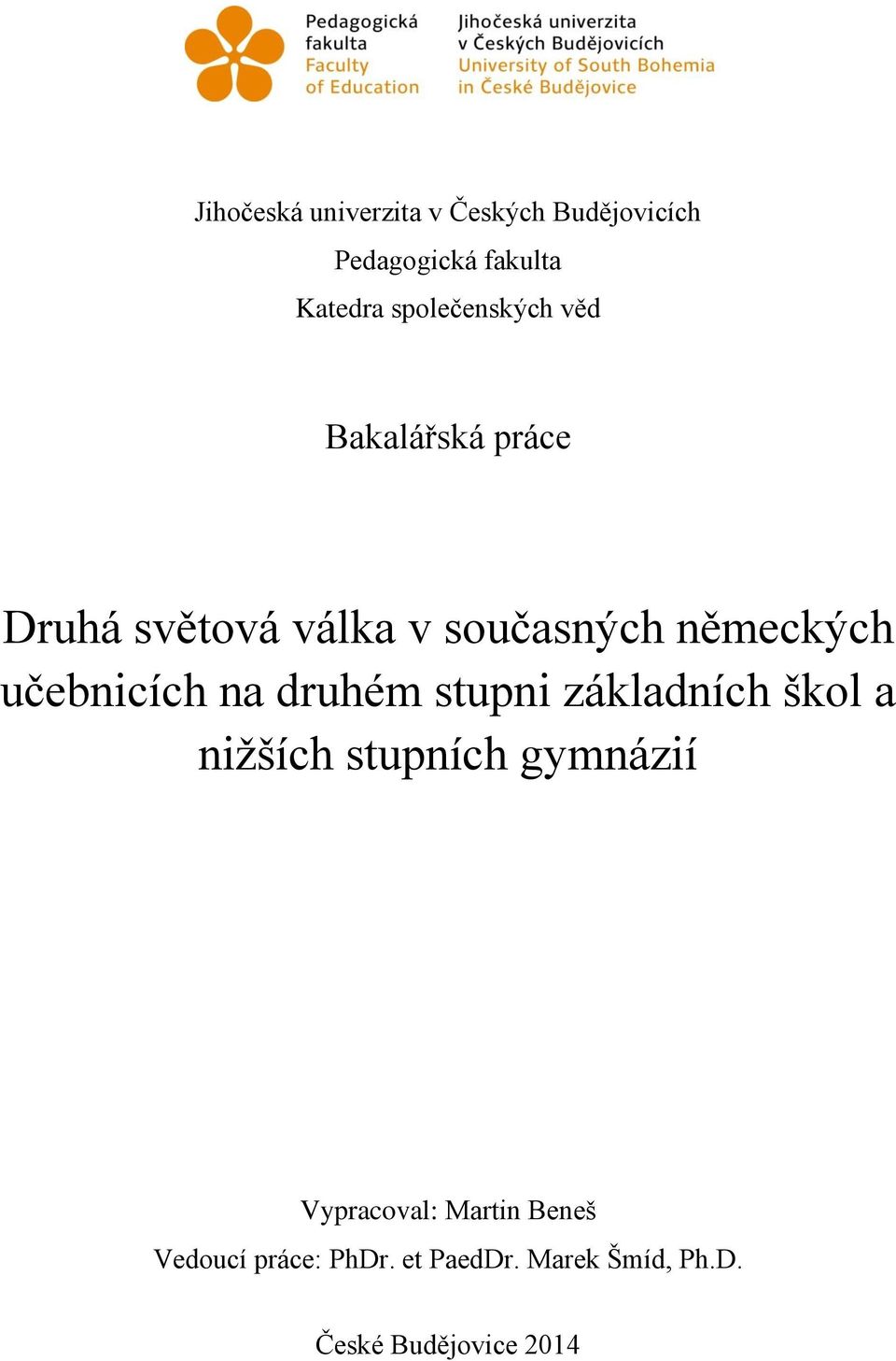 učebnicích na druhém stupni základních škol a niţších stupních gymnázií