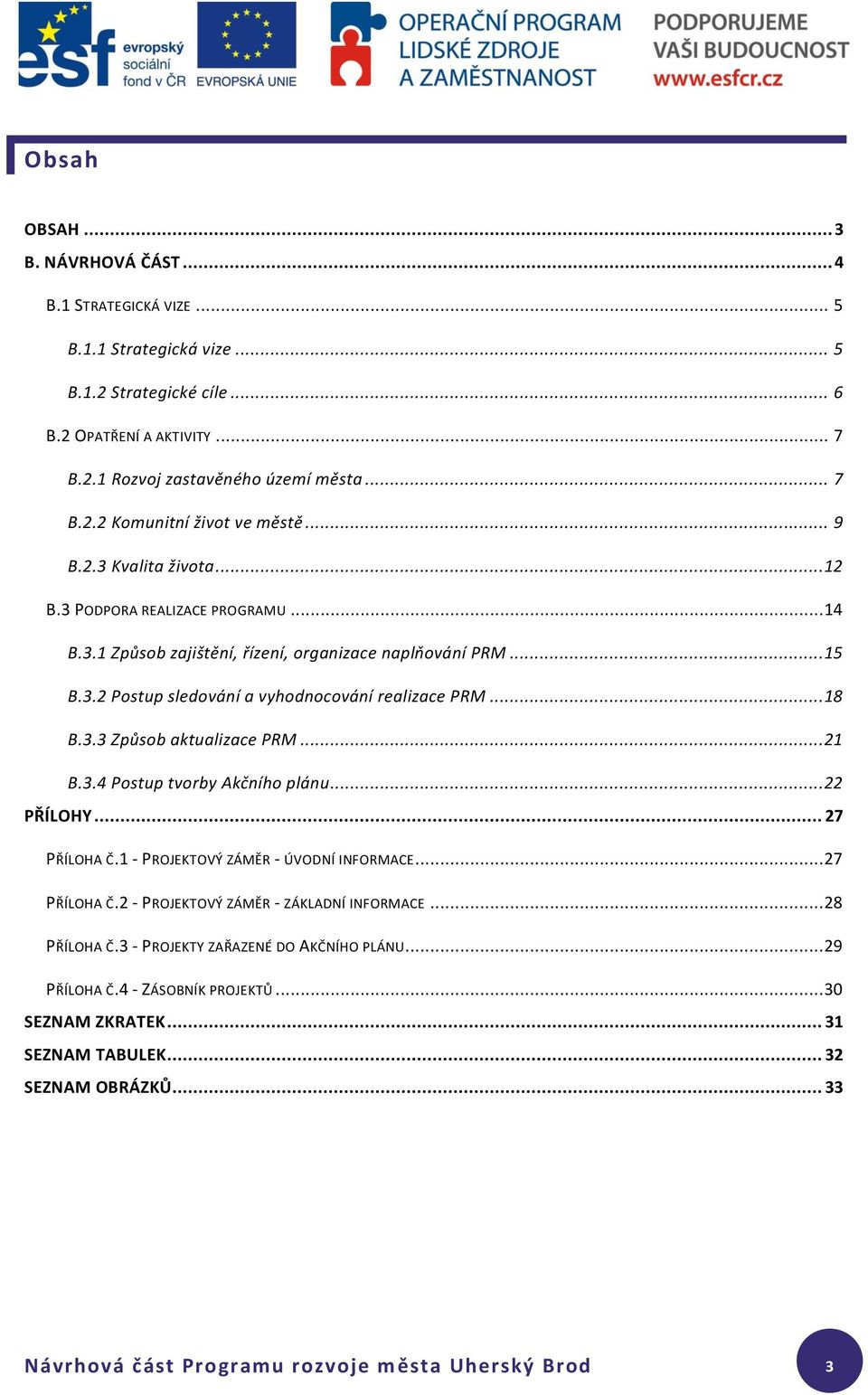 ..21 B.3.4 Postup tvorby Akčního plánu...22 PŘÍLOHY... 27 PŘÍLOHA Č.1 - PROJEKTOVÝ ZÁMĚR - ÚVODNÍ INFORMACE...27 PŘÍLOHA Č.2 - PROJEKTOVÝ ZÁMĚR - ZÁKLADNÍ INFORMACE...28 PŘÍLOHA Č.