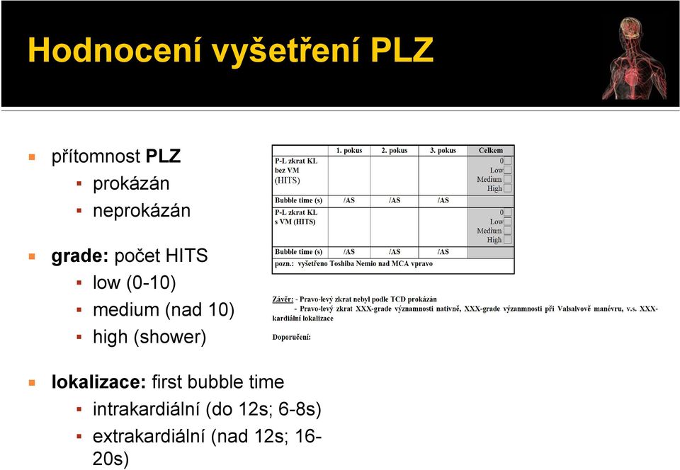 10) high (shower) lokalizace: first bubble time