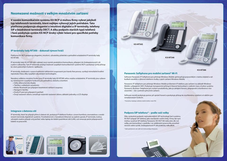 A díky podpoře starších typů telefonů i faxů poskytuje systém KX-NCP široký výběr řešení pro specifické potřeby komunikace firmy.