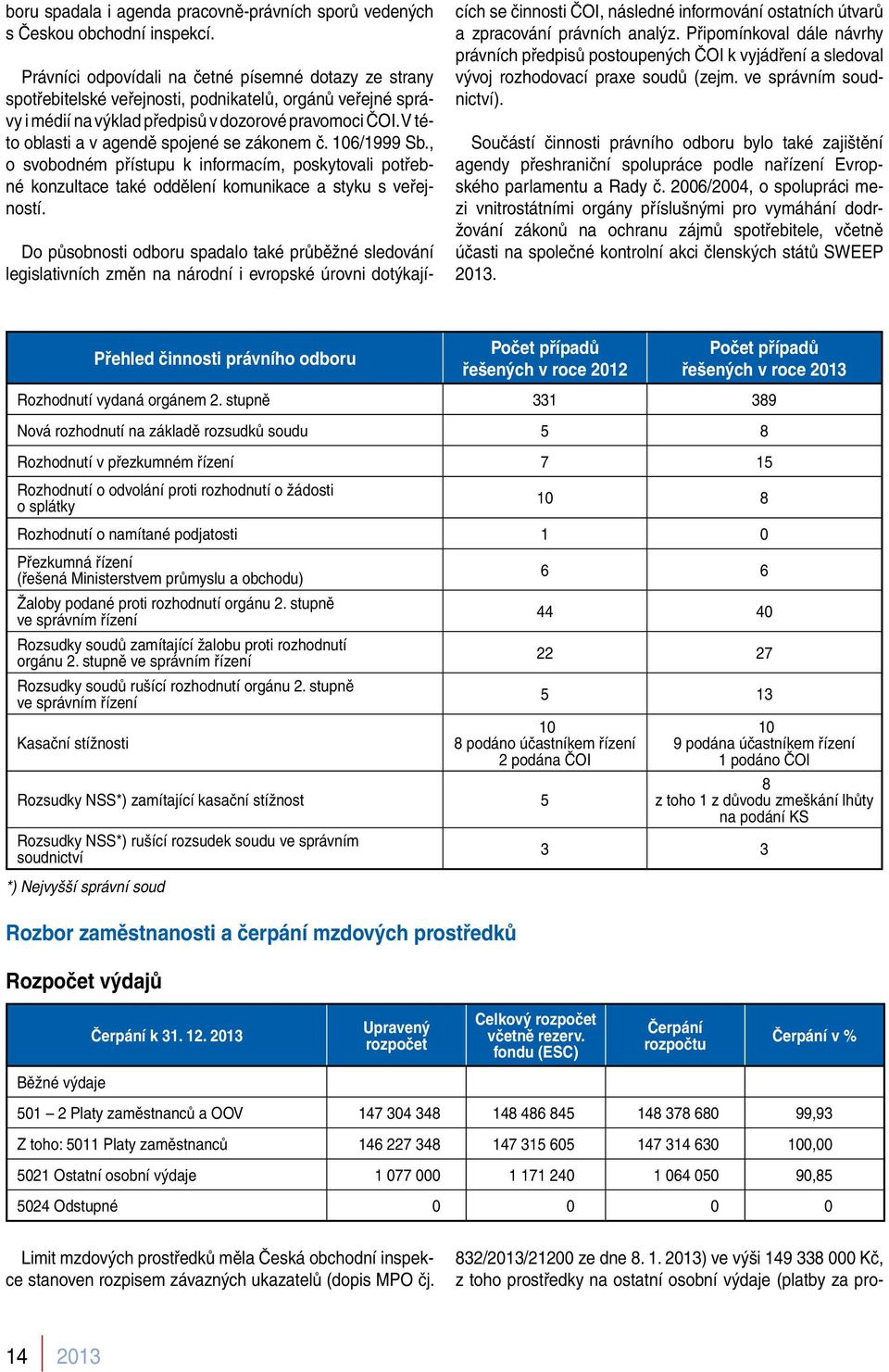 V této oblasti a v agendě spojené se zákonem č. 106/1999 Sb., o svobodném přístupu k informacím, poskytovali potřebné konzultace také oddělení komunikace a styku s veřejností.