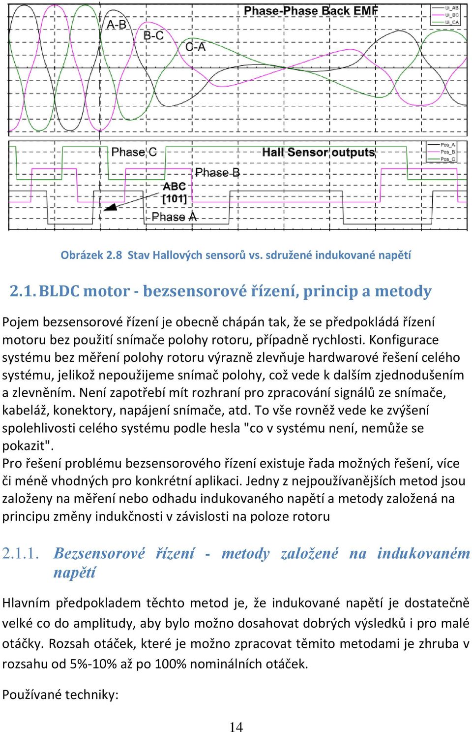 Konfigurace systému bez měření polohy rotoru výrazně zlevňuje hardwarové řešení celého systému, jelikož nepoužijeme snímač polohy, což vede k dalším zjednodušením a zlevněním.