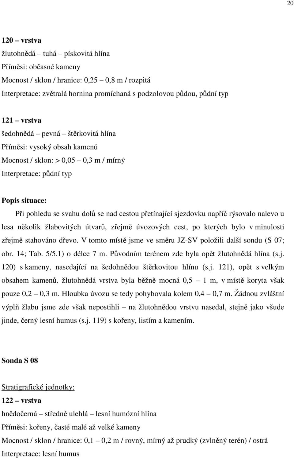 sjezdovku napříč rýsovalo nalevo u lesa několik žlabovitých útvarů, zřejmě úvozových cest, po kterých bylo v minulosti zřejmě stahováno dřevo.