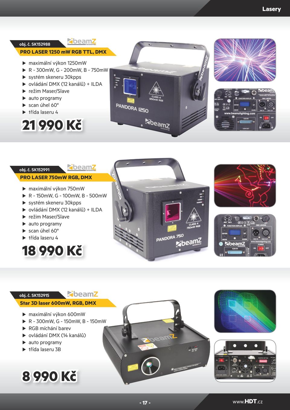 režim Maser/Slave scan úhel 60 třída laseru 4 21 990 Kč obj. č.