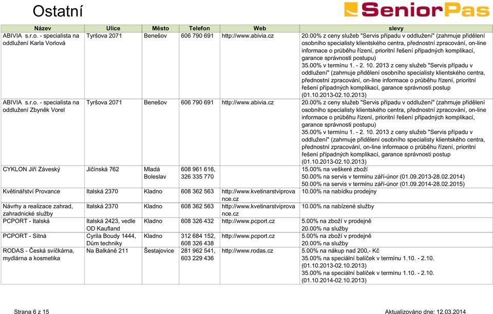 00% z ceny služeb "Servis případu v oddlužení" (zahrnuje přidělení osobního specialisty klientského centra, přednostní zpracování, on-line informace o průběhu řízení, prioritní řešení případných