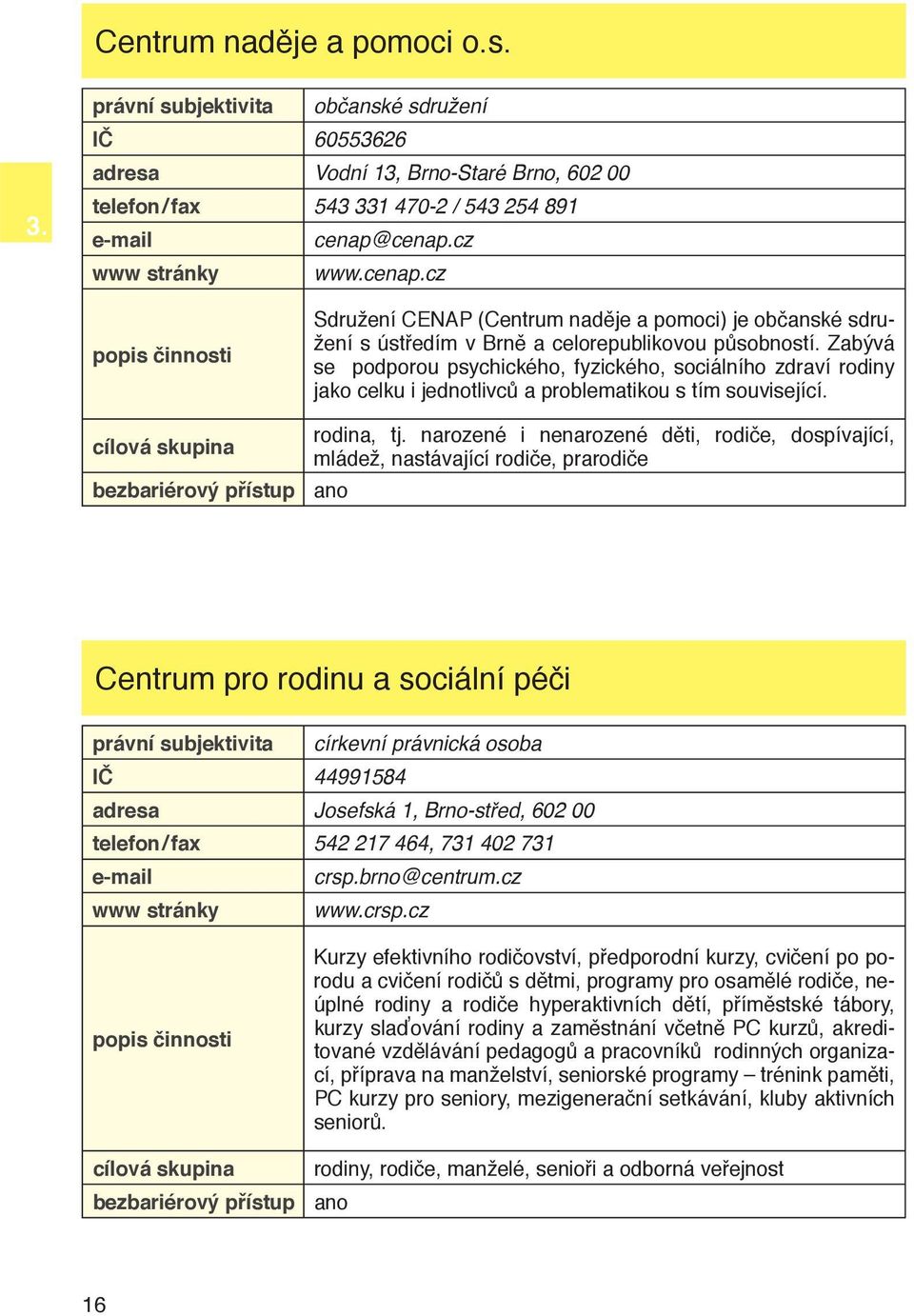 Zabývá se podporou psychického, fyzického, sociálního zdraví rodiny jako celku i jednotlivců a problematikou s tím související. rodina, tj.