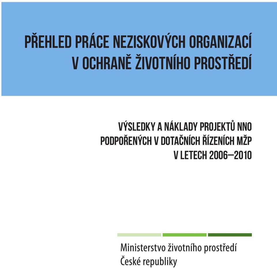 NÁKLADY PROJEKTŮ NNO PODPOŘENÝCH V