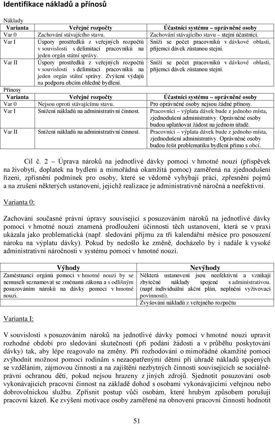 Úspory prostředků z veřejných rozpočtů v souvislosti s delimitací pracovníků na jeden orgán státní správy. Zvýšení výdajů na podporu obcím ohledně bydlení.