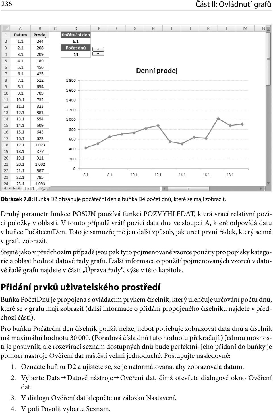 Toto je samozřejmě jen další způsob, jak určit první řádek, který se má v grafu zobrazit.