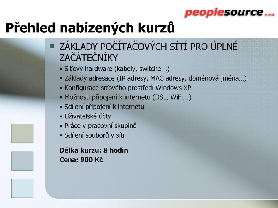 prostředí Windows XP Možnosti připojení k internetu (DSL, WiFi.