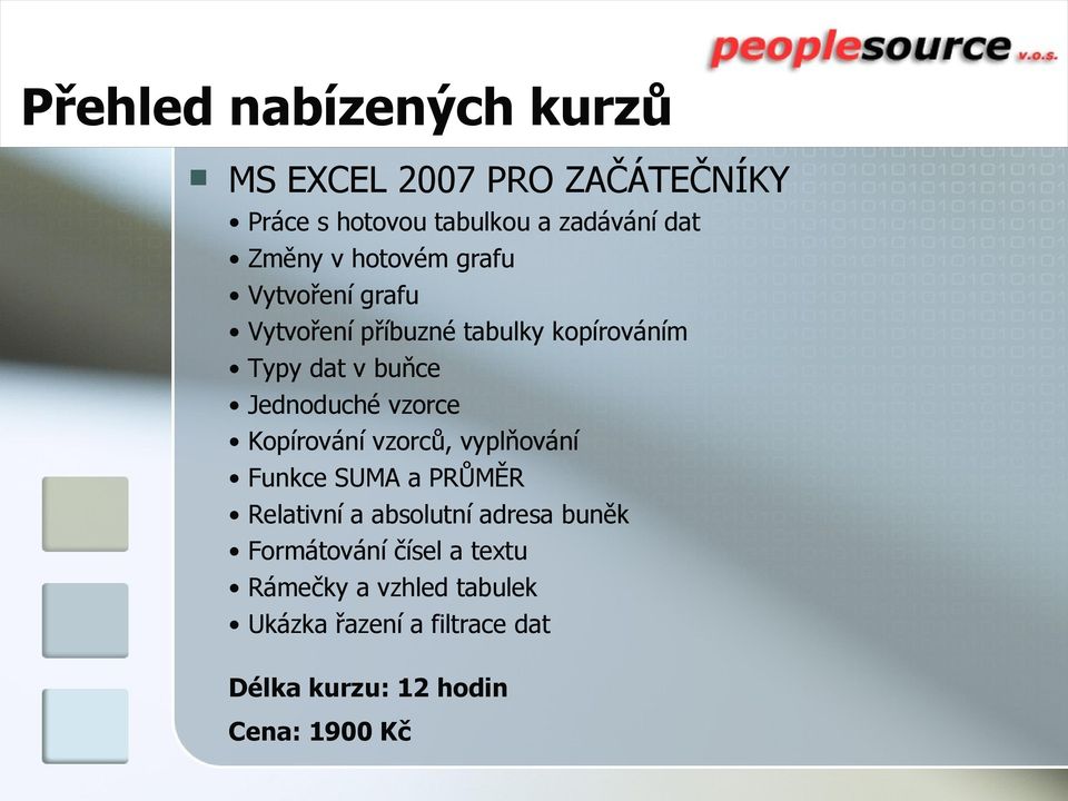 Kopírování vzorců, vyplňování Funkce SUMA a PRŮMĚR Relativní a absolutní adresa buněk