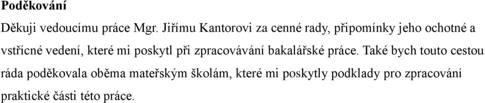 které mi poskytl při zpracovávání bakalářské práce.