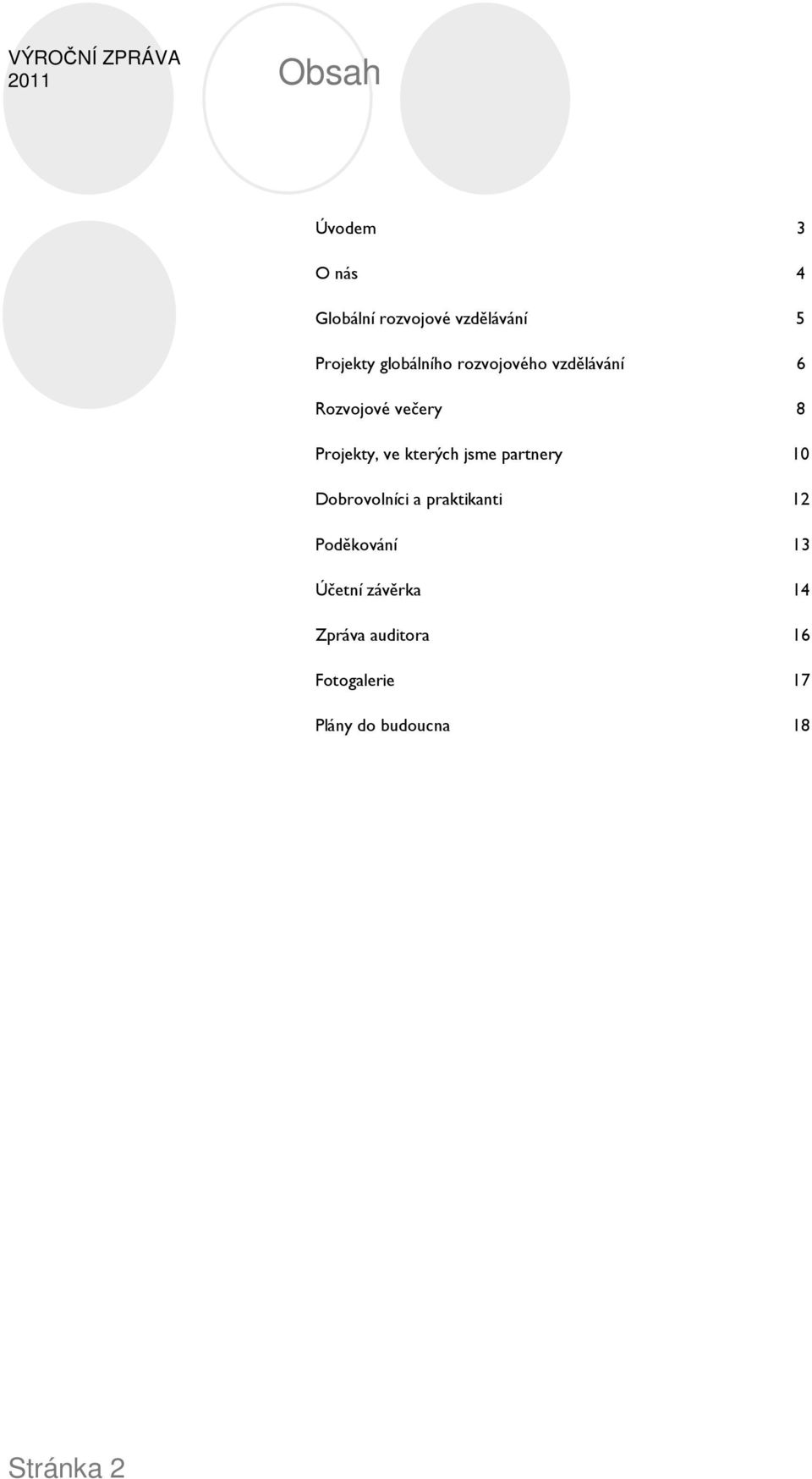 ve kterých jsme partnery 10 Dobrovolníci a praktikanti 12 Poděkování 13