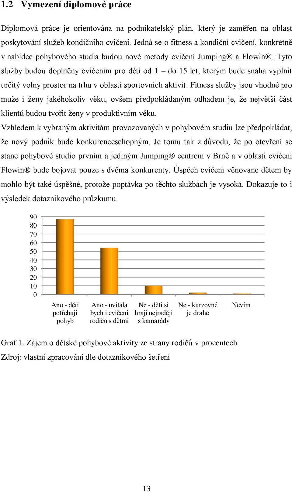 Tyto sluţby budou doplněny cvičením pro děti od 1 do 15 let, kterým bude snaha vyplnit určitý volný prostor na trhu v oblasti sportovních aktivit.