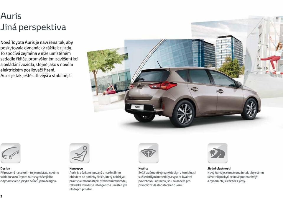 Design Připravený na cokoli to je podstata nového vzhledu vozu Toyota Auris vycházejícího z dynamického jazyka tvůrců jeho designu.