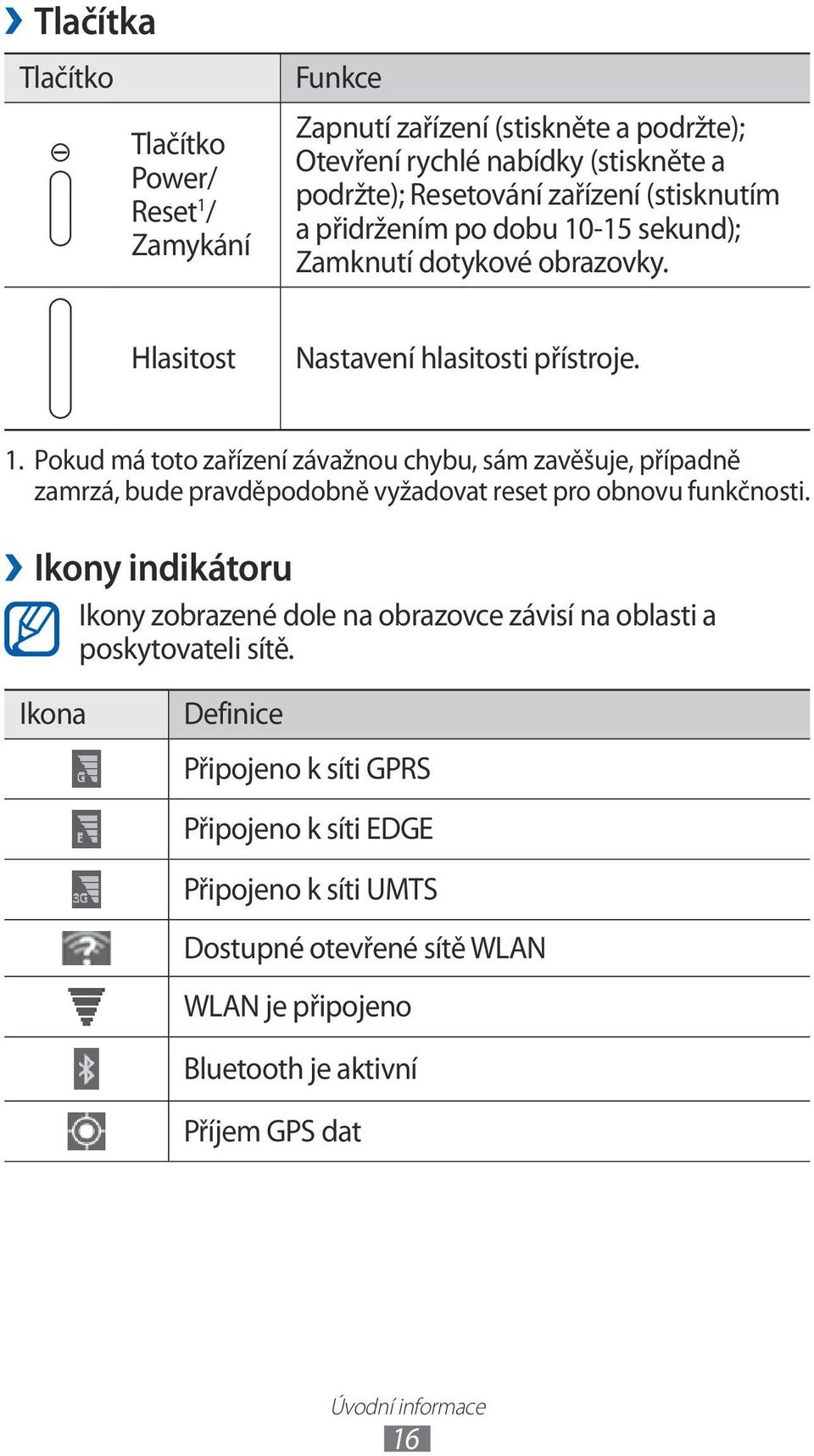 Ikony indikátoru Ikony zobrazené dole na obrazovce závisí na oblasti a poskytovateli sítě.