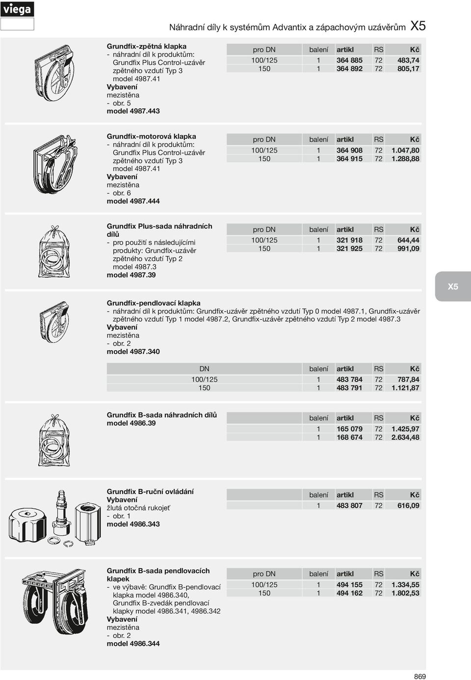 444 Grundfix Plus-sada náhradních dílů produkty: Grundfix-uzávěr zpětného vzdutí Typ 2 model 4987.3 model 4987.39 00/25 50 00/25 50 00/25 50 364 885 364 892 483,74 805,7 364 8 364 95.047,80.