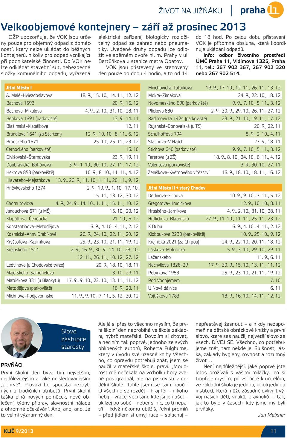 Uvedené druhy odpadu lze odložit ve sběrném dvoře hl. m. Prahy v ul. Bartůňkova u stanice metra Opatov.