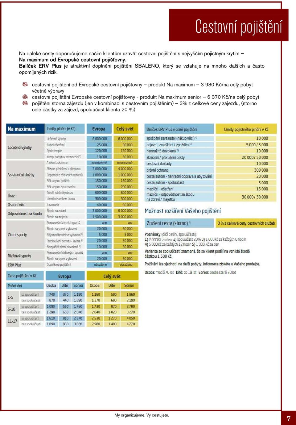 cestovní pojištění od Evropské cestovní pojišťovny produkt Na maximum 3 980 Kč/na celý pobyt včetně výpravy cestovní pojištění Evropské cestovní pojišťovny -