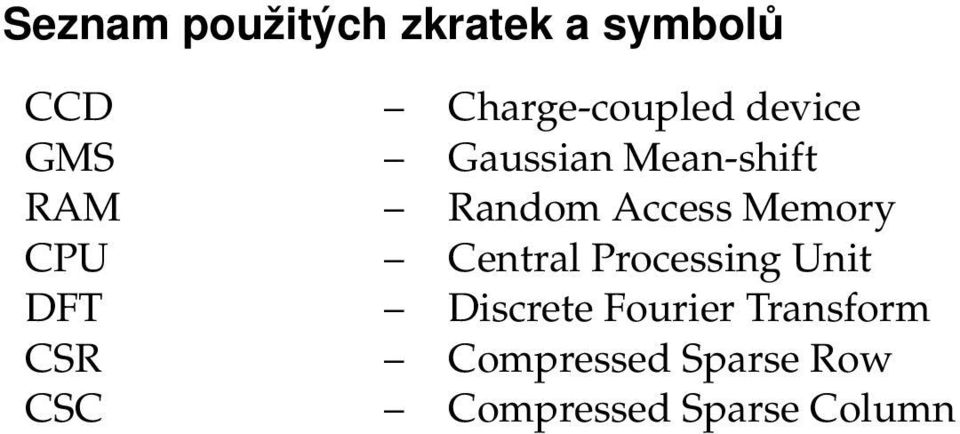 CPU Central Processing Unit DFT Discrete Fourier