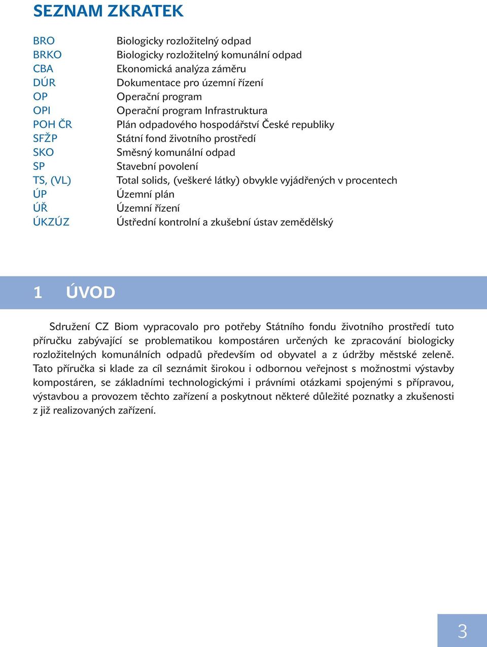 látky) obvykle vyjádřených v procentech Územní plán Územní řízení Ústřední kontrolní a zkušební ústav zemědělský 1 Úvod Sdružení CZ Biom vypracovalo pro potřeby Státního fondu životního prostředí