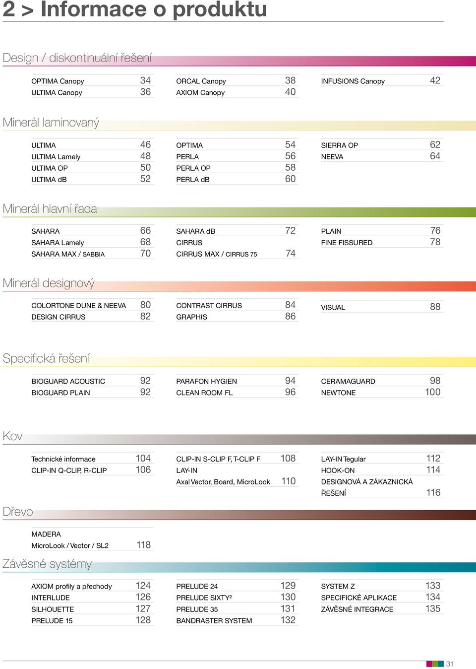 plain 76 FiNE FiSSURED 78 Minerál designový CoLoRtoNE DUNE & NEEVa 80 DESigN CiRRUS 82 CoNtRaSt CiRRUS 84 graphis 86 ViSUaL 88 Specifická řešení BiogUaRD acoustic 92 BiogUaRD plain 92 parafon HYgiEN