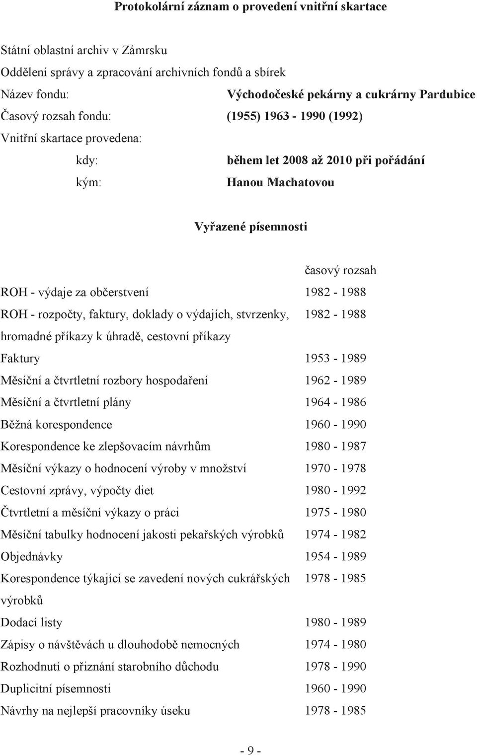 1982-1988 ROH - rozpočty, faktury, doklady o výdajích, stvrzenky, 1982-1988 hromadné příkazy k úhradě, cestovní příkazy Faktury 1953-1989 Měsíční a čtvrtletní rozbory hospodaření 1962-1989 Měsíční a