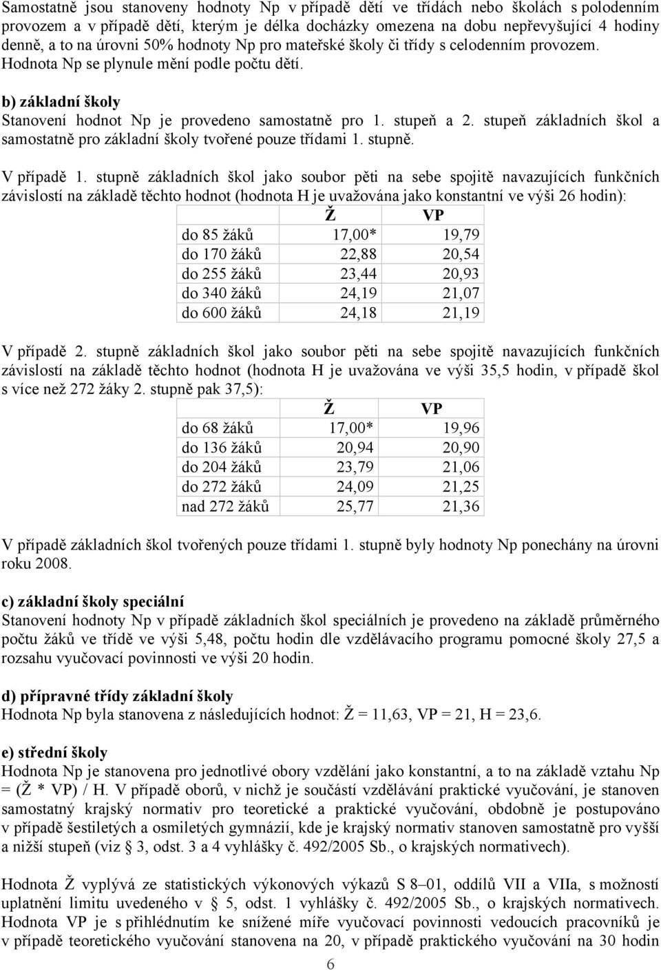 stupeň základních škol a samostatně pro základní školy tvořené pouze třídami 1. stupně. V případě 1.