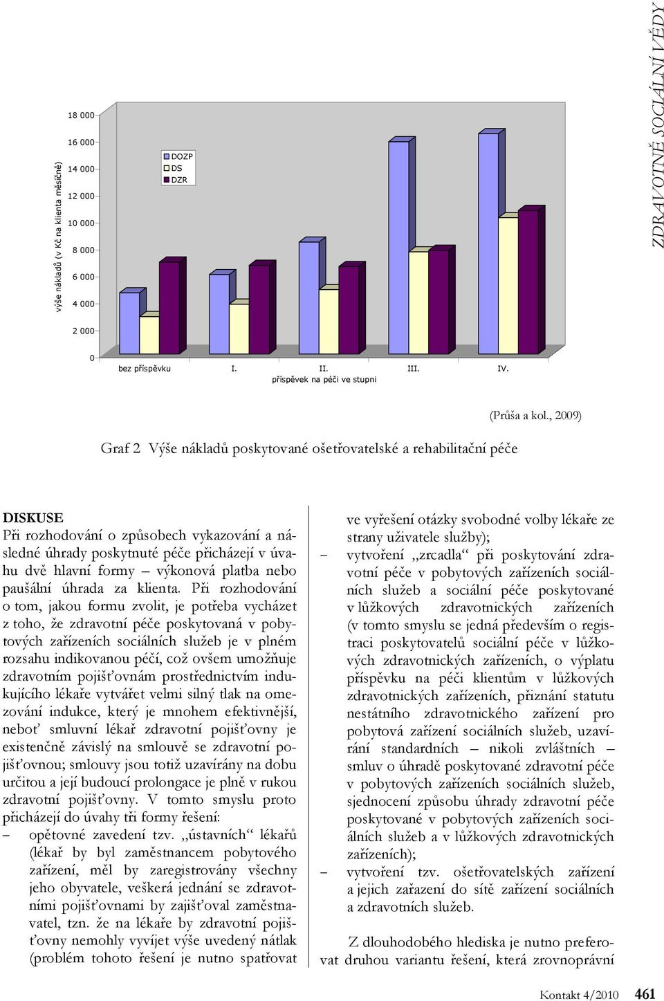 , 2009) DISKUSE Při rozhodování o způsobech vykazování a následné úhrady poskytnuté péče přicházejí v úvahu dvě hlavní formy výkonová platba bo paušální úhrada za klienta.