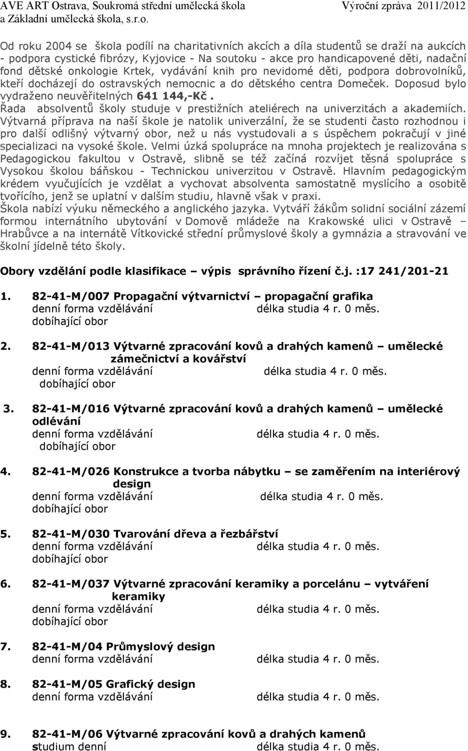 Řada absolventů školy studuje v prestižních ateliérech na univerzitách a akademiích.