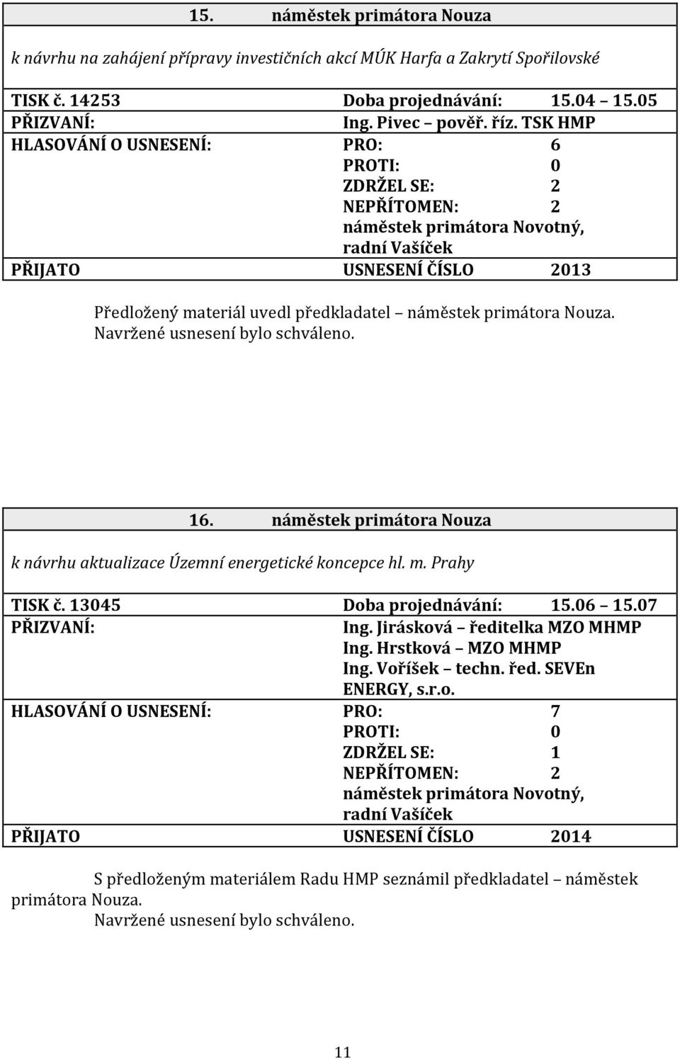 náměstek primátora Nouza k návrhu aktualizace Územní energetické koncepce hl. m. Prahy TISK č. 13045 Doba projednávání: 15.06 15.07 Ing.