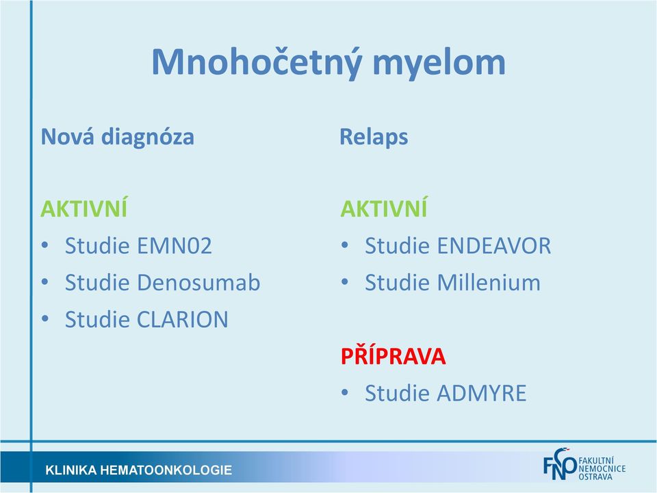 Studie CLARION AKTIVNÍ Studie ENDEAVOR