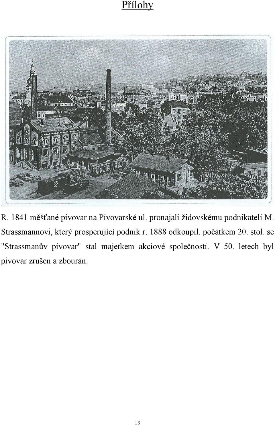 Strassmannovi, který prosperující podnik r. 1888 odkoupil.