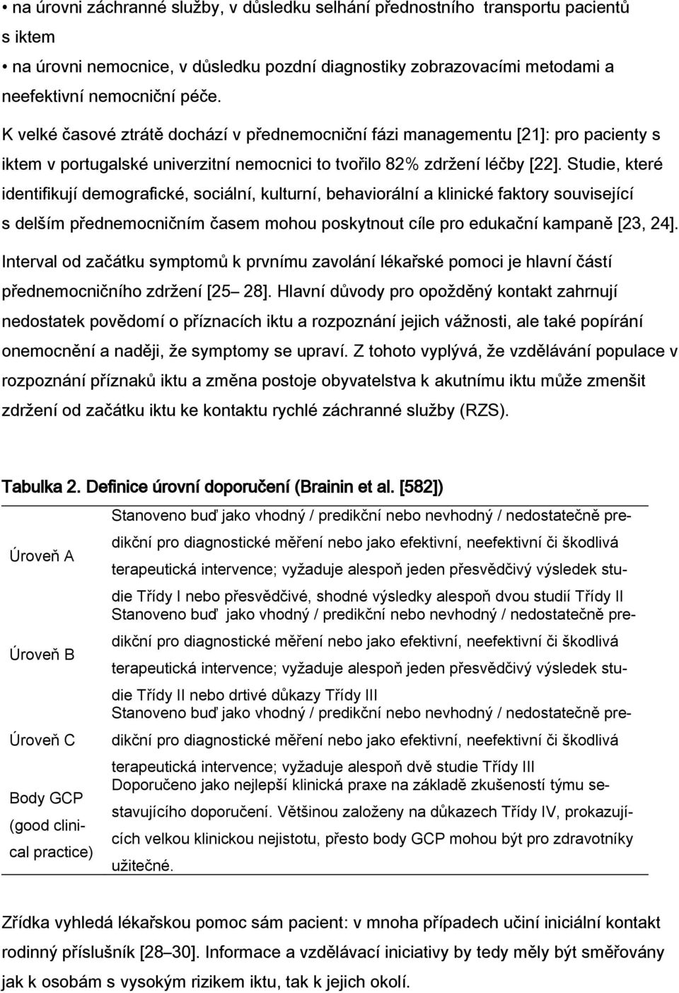 Studie, které identifikují demografické, sociální, kulturní, behaviorální a klinické faktory související s delším přednemocničním časem mohou poskytnout cíle pro edukační kampaně [23, 24].