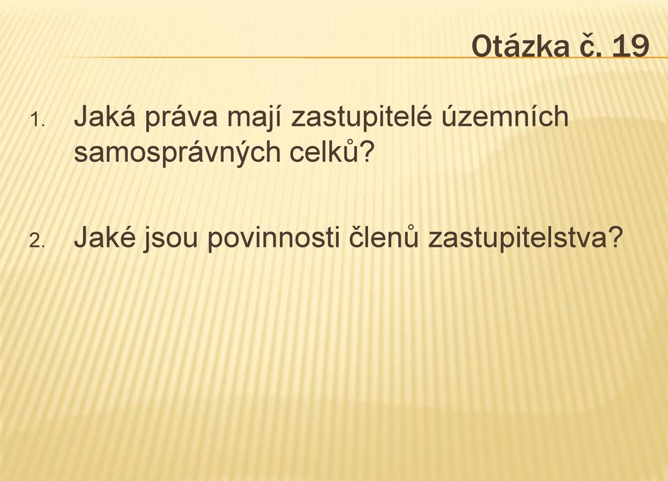 územních samosprávných celků?