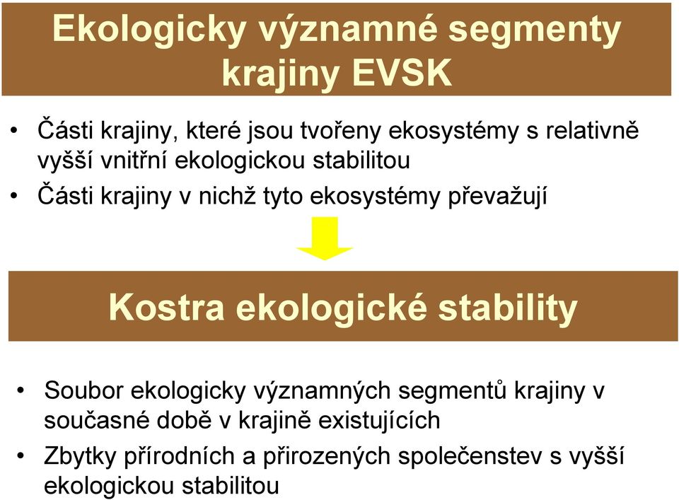 převažují Kostra ekologické stability Soubor ekologicky významných segmentů krajiny v