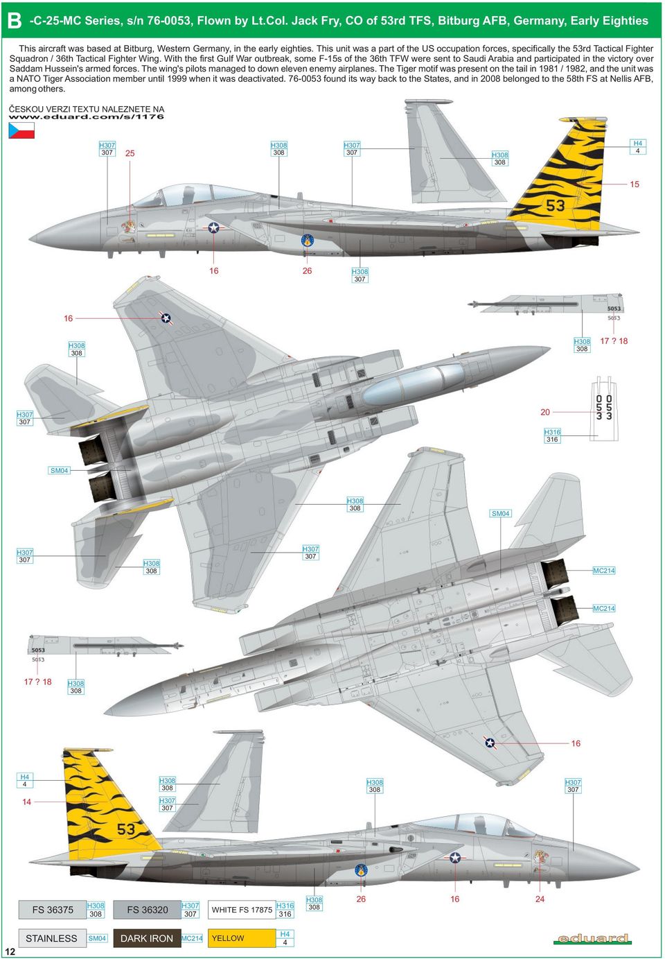 With the first Gulf War outbreak, some F-15s of the 36th TFW were sent to Saudi Arabia and participated in the victory over Saddam Hussein's armed forces.