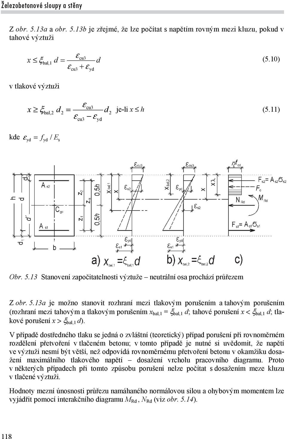 13 Stanovení započitatelnosti výztuže neutrální osa prohází průřezem Z obr. 5.